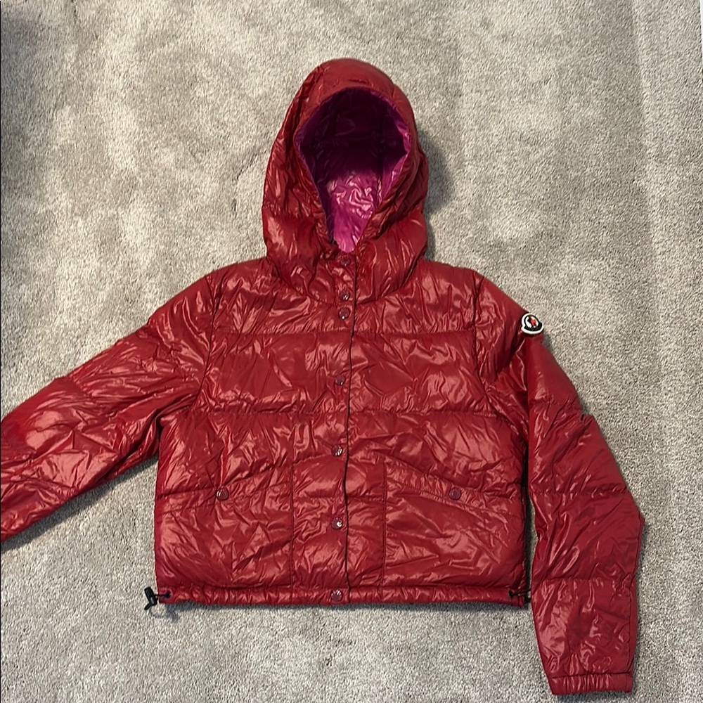 Women’s Moncler Cropped Red Bardanette Giubbotto Puffer Jacket